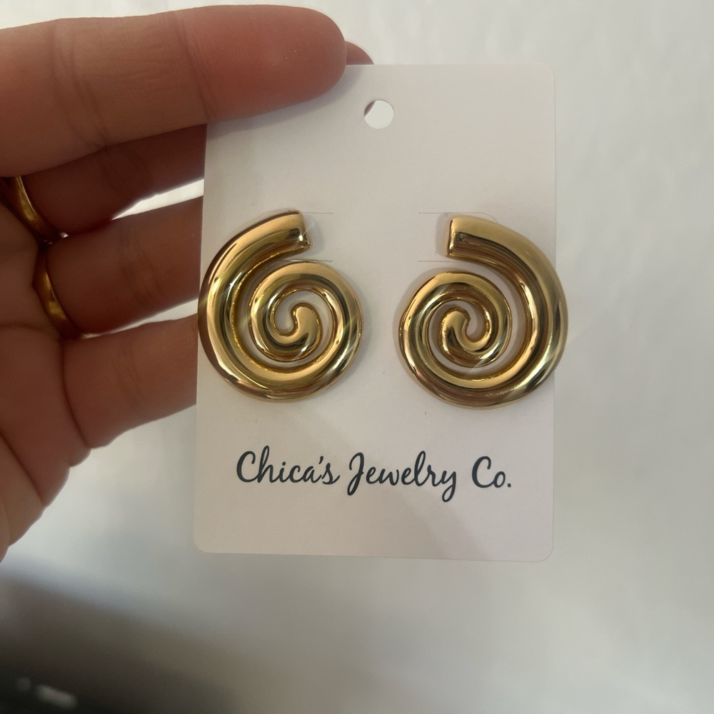 Gold Spiral Earrings